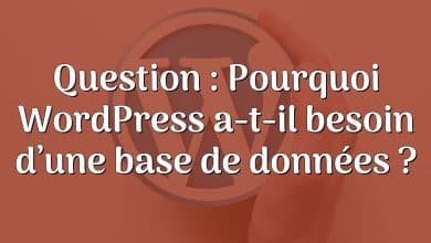 Question : Pourquoi WordPress a-t-il besoin d’une base de données ?